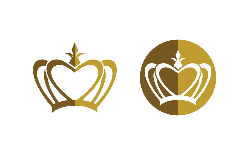 Skönhet Crown of king logotyp mall vektor ikon v.4
