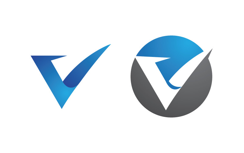 V-bokstavsikon Logotyp Malldesignillustration v.21