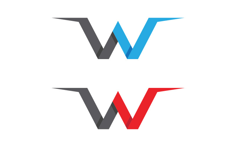 W 字母图标徽标矢量插图设计模板 v.2