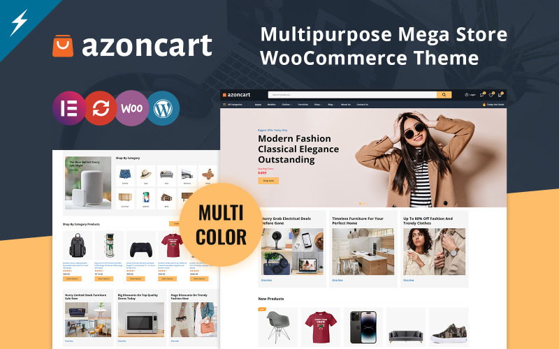 azoncart - Çok Amaçlı Mega Mağaza Elementor WooCommerce Teması