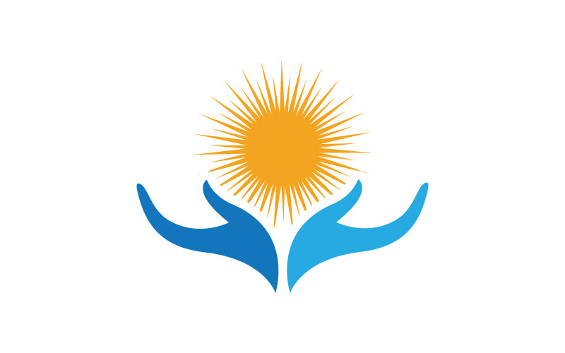Concetto di mano insieme Modello di progettazione del logo vv.1