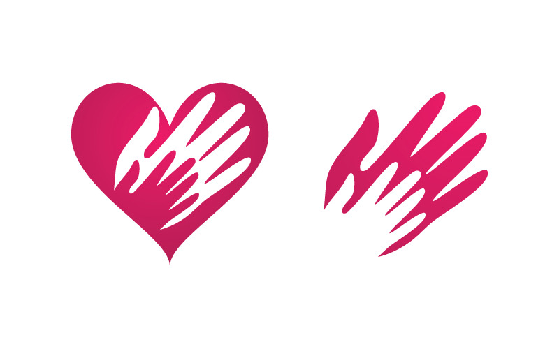 Concetto di mano insieme Modello di progettazione del logo vv.4