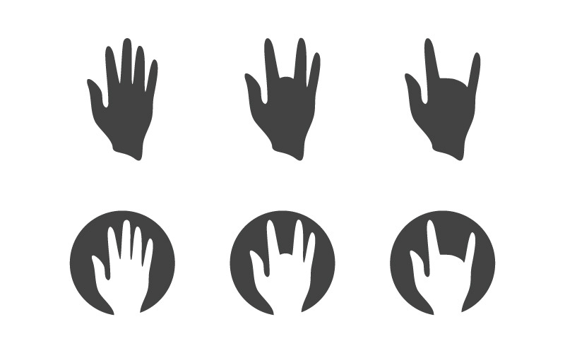 Concetto di mano insieme Modello di progettazione del logo vv.5