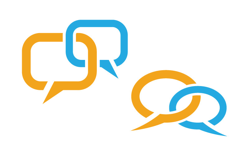Ilustração do modelo de logotipo do ícone de comunicação de fala v.2