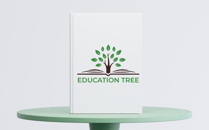 Modèle de conception de logo d'arbre éducatif