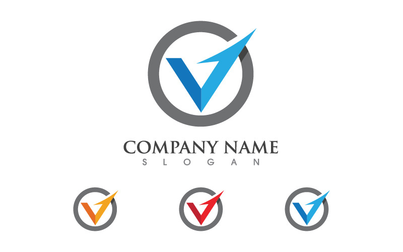 Modèle de logo d'icône de lettre V, illustration v.10