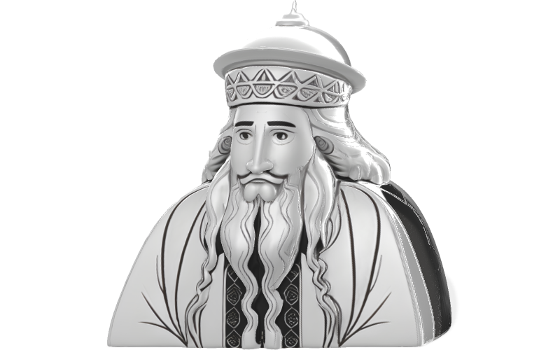 Modello 3D di busto ornamentale del Re Magio