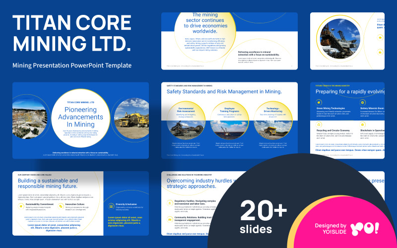 Modelo de PowerPoint de apresentação de mineração TITAN CORE