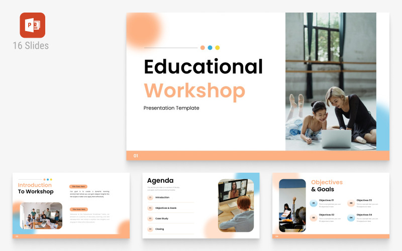 Orange modern pedagogisk verkstadspresentation