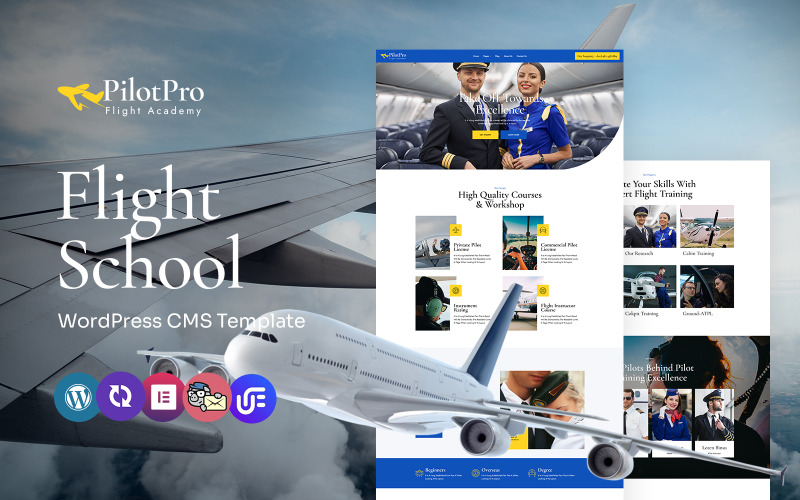 PilotPro - 私人航空包机和飞行学校多用途 WordPress Elementor 主题