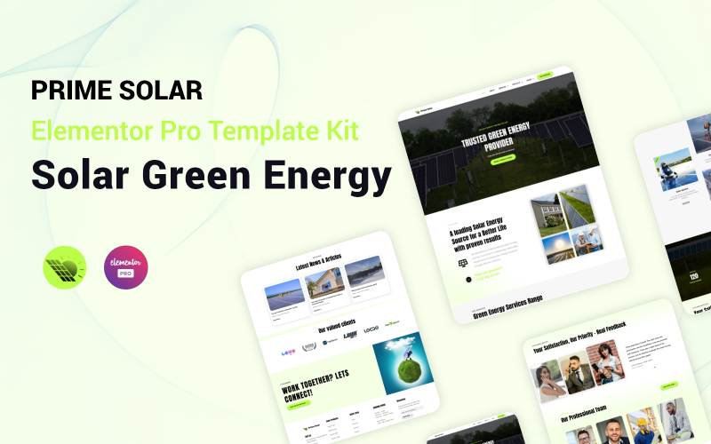 Sada šablon Prime Solar - Solar Green Energy Elementor Pro