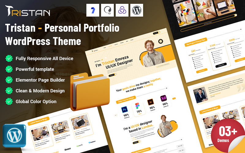 Tristan - Thème WordPress pour portfolio personnel