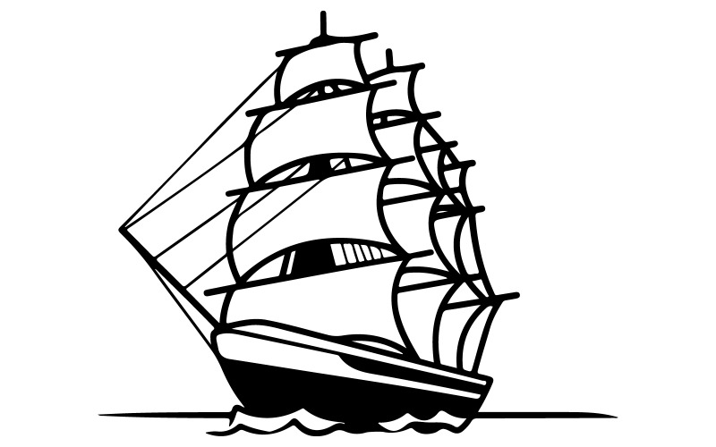 Un vecteur de silhouette de bateau