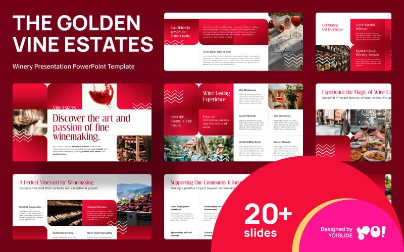 VINE ESTATES Презентація Winery Шаблон PowerPoint