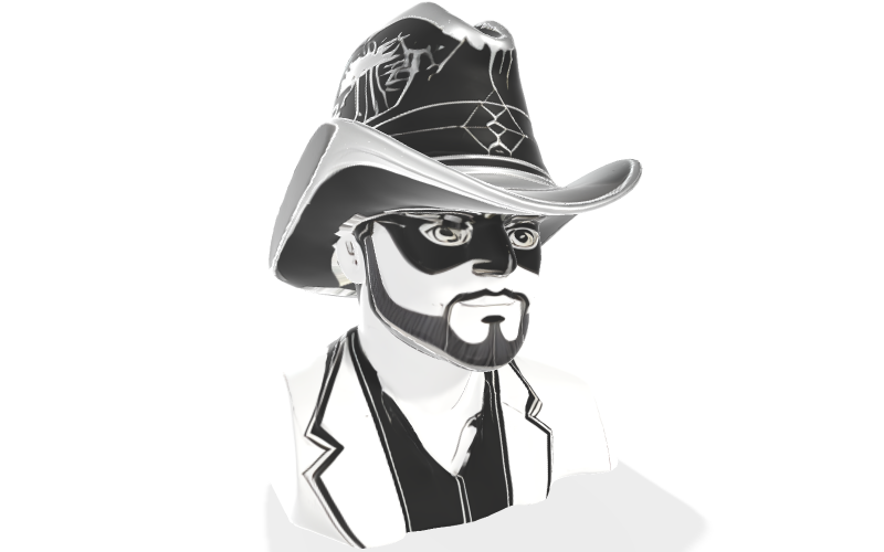Busto de vaquero steampunk, modelo 3D