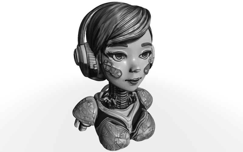 Cybernetic Muse Büste Kostenloses 3D-Modell