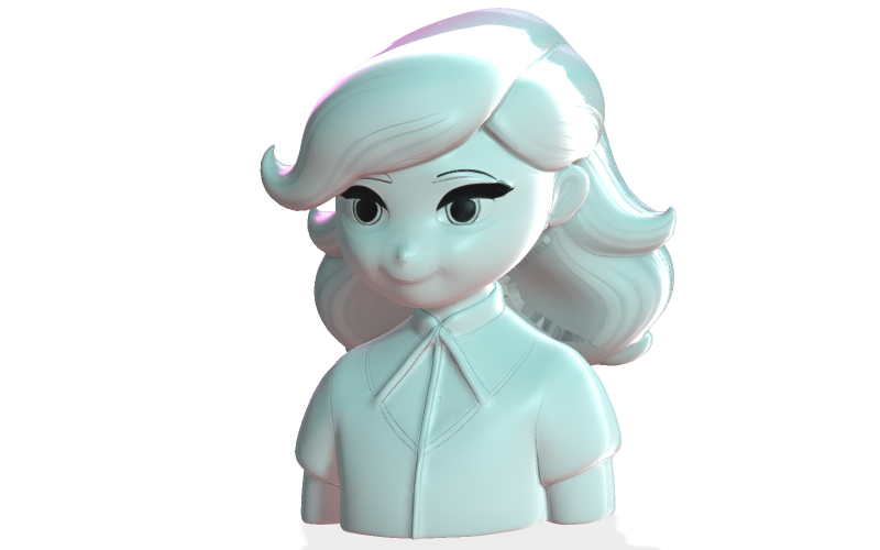 粉彩梦幻女孩半身像 3D 打印模型