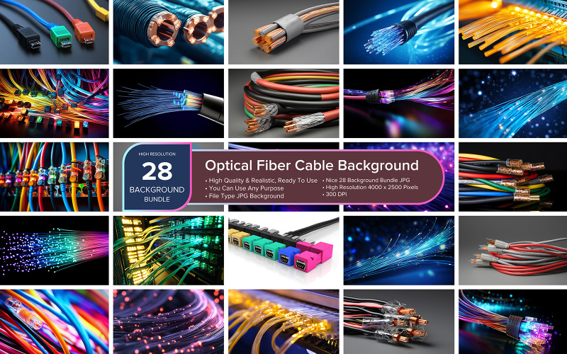 Fiberwire Effects Fiber Optical Cable Technology Abstract Texture Background Bundle ...