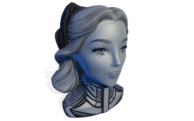 Futuristic Regal Bust 3D Model