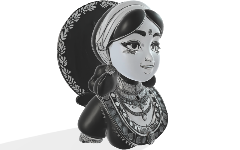 Graceful Folk Lady Figurine gratis 3D-modell