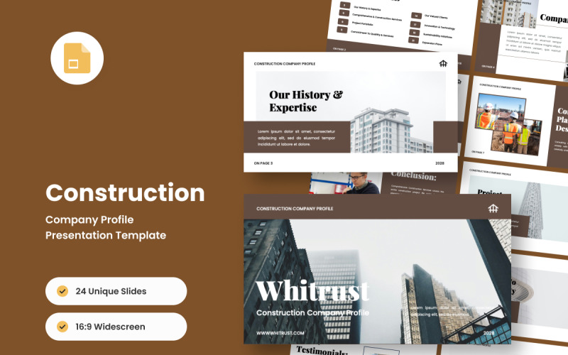 Modernes Bauunternehmen Google Slides