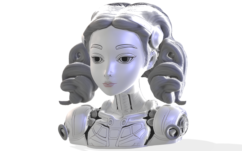 Weibliche Android-Büste 3D-Modell