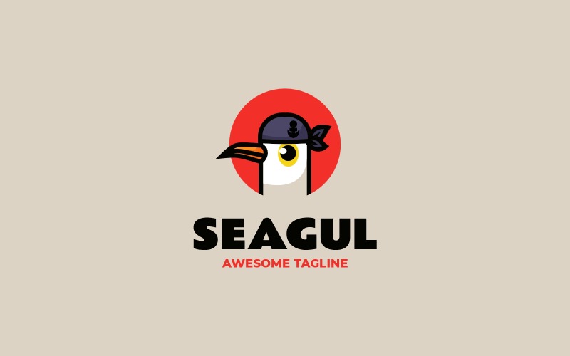 Logo de mascotte simple Seagul 23
