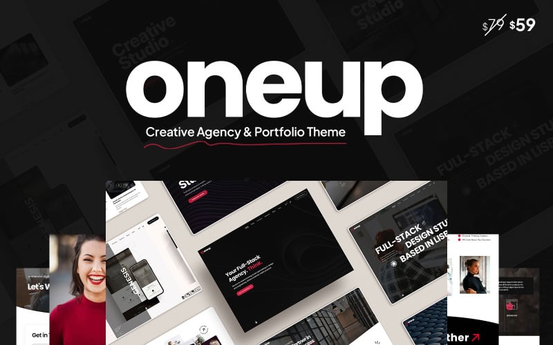 Oneup — современная тема WordPress для агентств и портфолио
