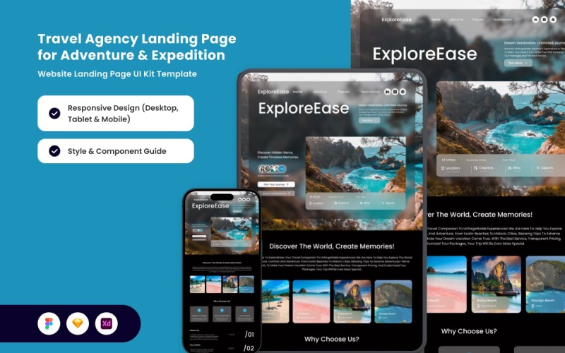 ExploreEase – Página de destino moderna para viagens e expedições