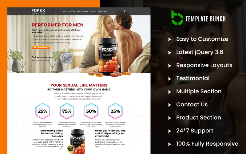 Forex Solution for Men - Однопродуктовая многоцелевая тема Shopify