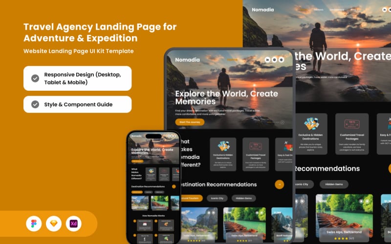 Nomadia – Landingpage für Outdoor-Abenteuerreisen