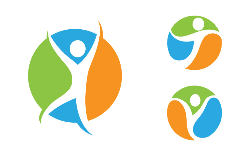 Gezond leven Menselijk karakter logo teken illustratie v.93