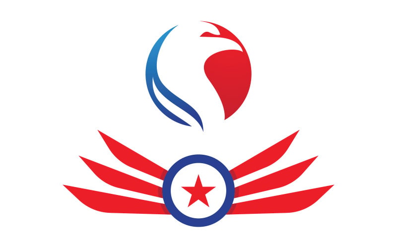 Icona dell'ala di falco aquila Modello logo illustrazione design v.22