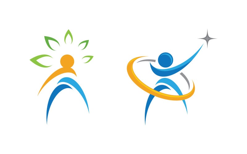Illustrazione del logo del personaggio umano della vita sana v.101