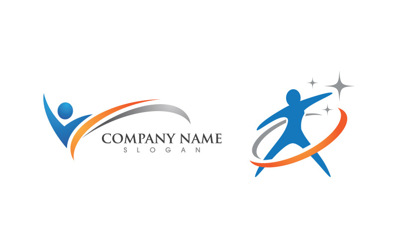 Illustrazione del logo del personaggio umano della vita sana v.80