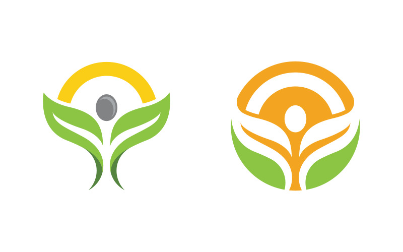 Ilustração de logotipo de personagem humano de vida saudável v.109