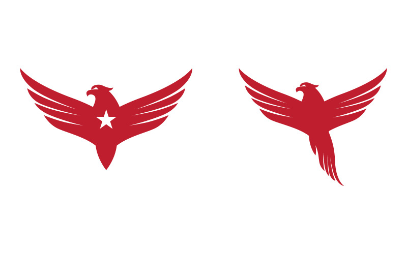 Kartal şahin kanadı simgesi Şablon logo illüstrasyon tasarımı v.16