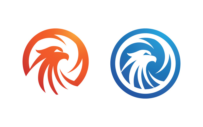 Modello di icona dell'ala di falco aquila logo illustrazione design v.13