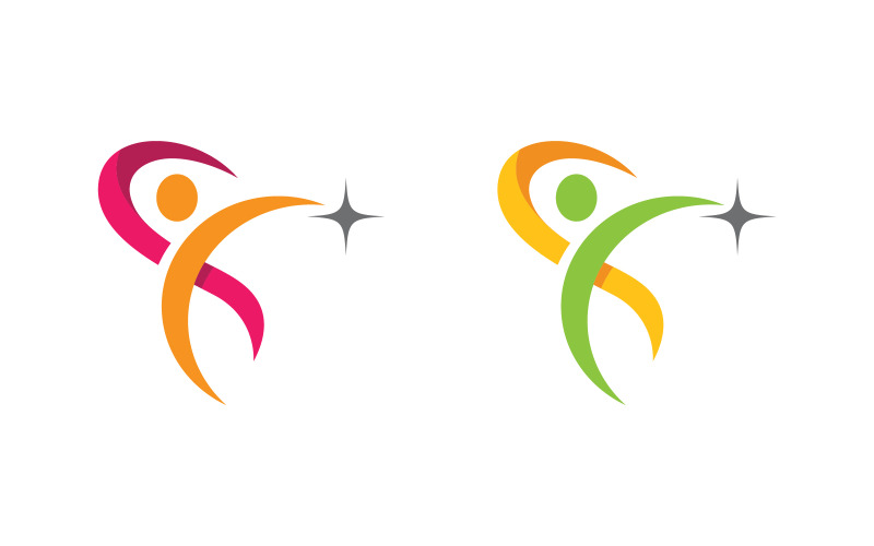 Vida saudável, personagem humano, logotipo, sinal, ilustração v.97