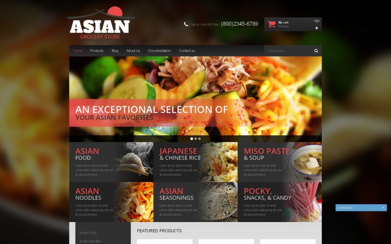 Aziatische keukenproducten Shopify-thema