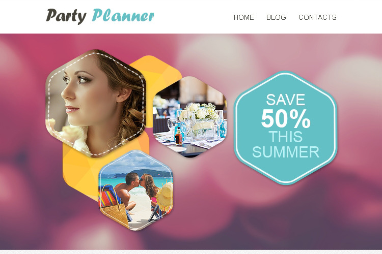 адаптивный шаблон информационного бюллетеня event planner