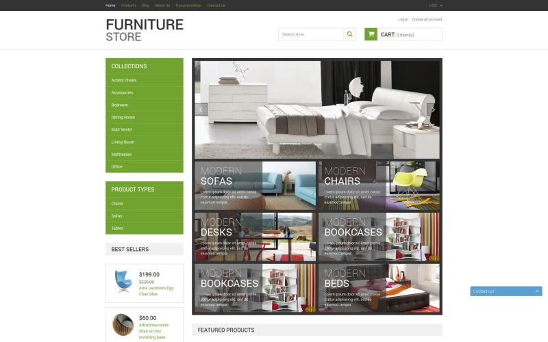 Moderna möbler Shopify-tema