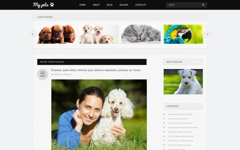 Průvodce domácími mazlíčky Drupal Template