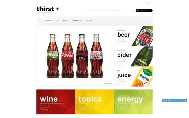 освежающие напитки shopify тема