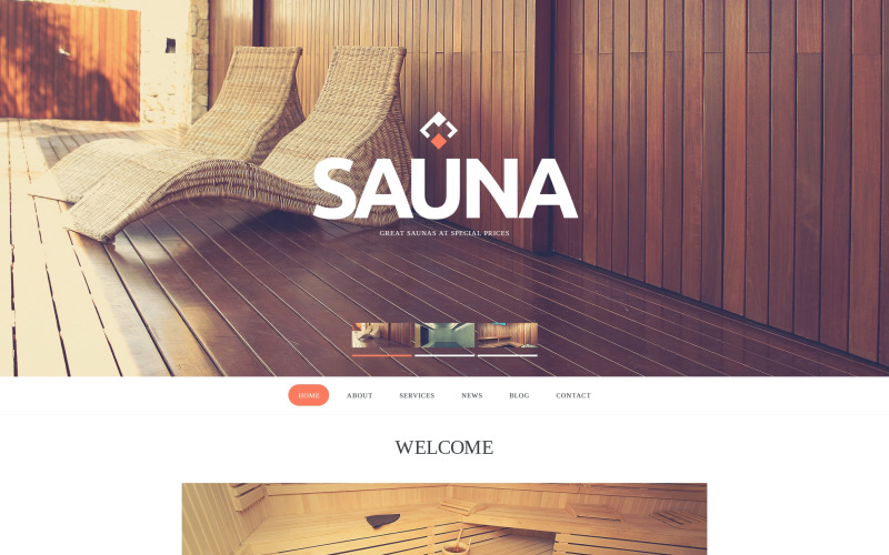 Sauna Responsive Web Sitesi Şablonu