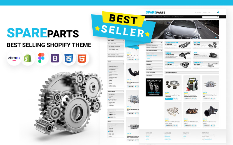 тема запасных частей shopify