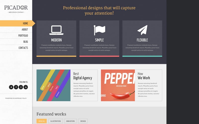 Tema WordPress do Professional Web Designs