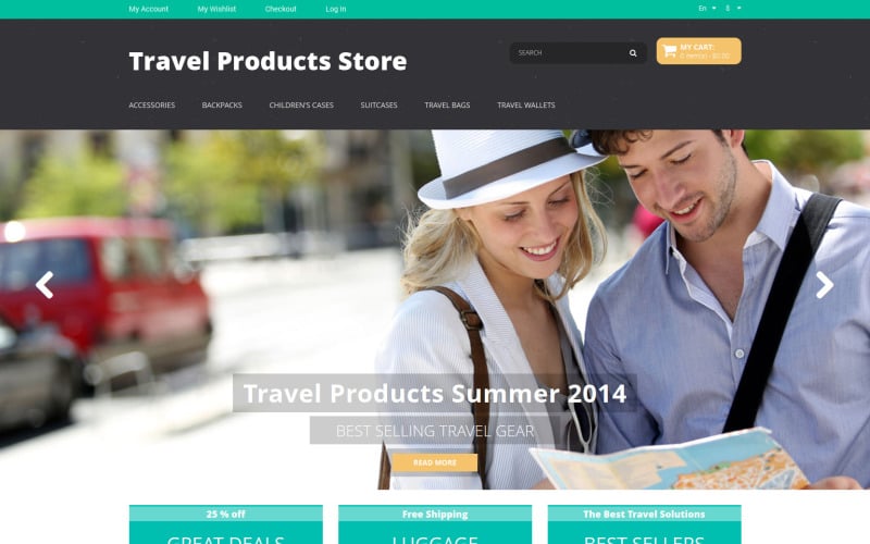 Utazási termékek Magento téma