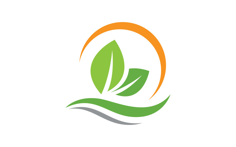 Élément de nature écologique, feuille d'arbre vert, conception vectorielle v.43