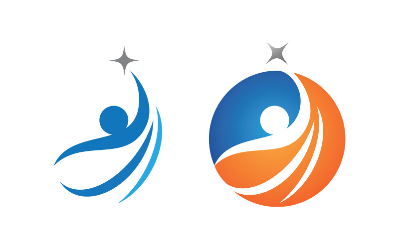 Gezond leven Menselijk karakter logo teken illustratie v.123